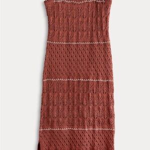 Lauren Conrad Terracotta Crochet Knit Tank Dress. Size Large